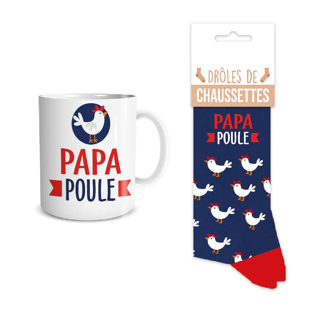 Coffret Mug + Chaussettes Papa Poule